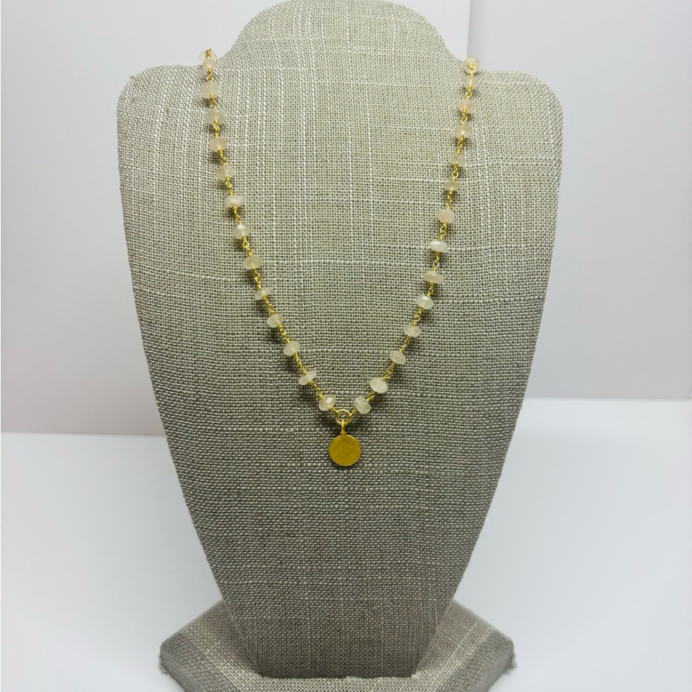 18” Gold Filled and Light Pink Beaded Necklace